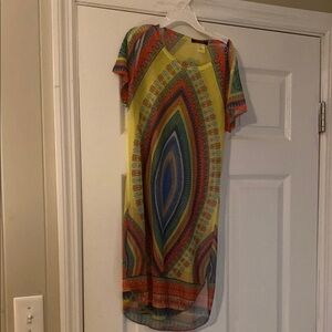 Multicolor Geometric Pattern Dress